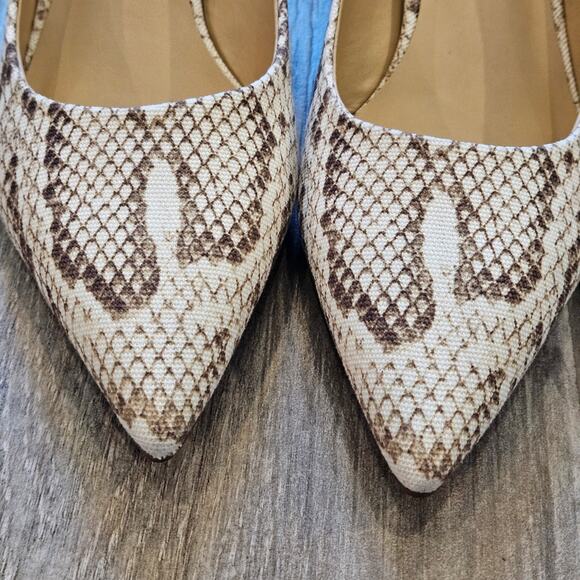 Franco Sarto Block Heel Pumps Women’s 10 Neutral Python Snake Print NEW Timeless - Picture 4 of 11